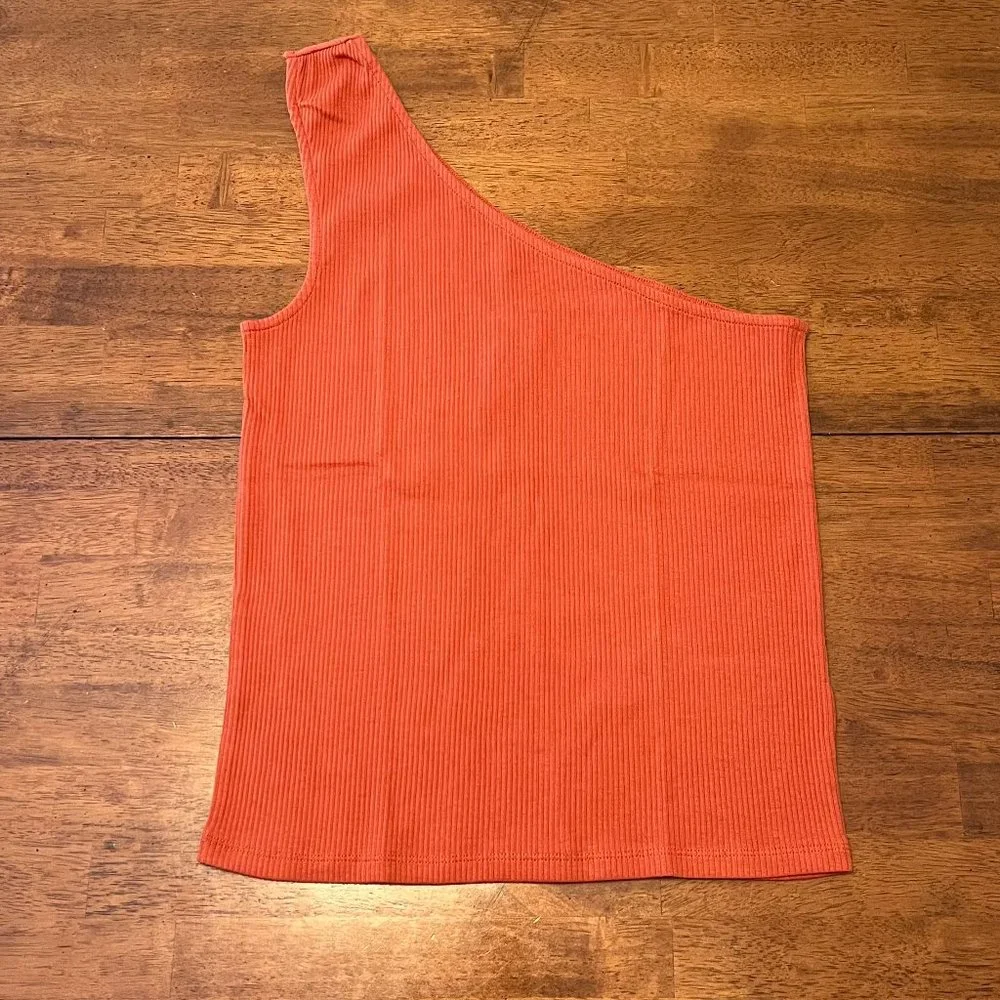 NWT J Crew One-Shoulder Vintage Rib Top - Picture 3 of 5